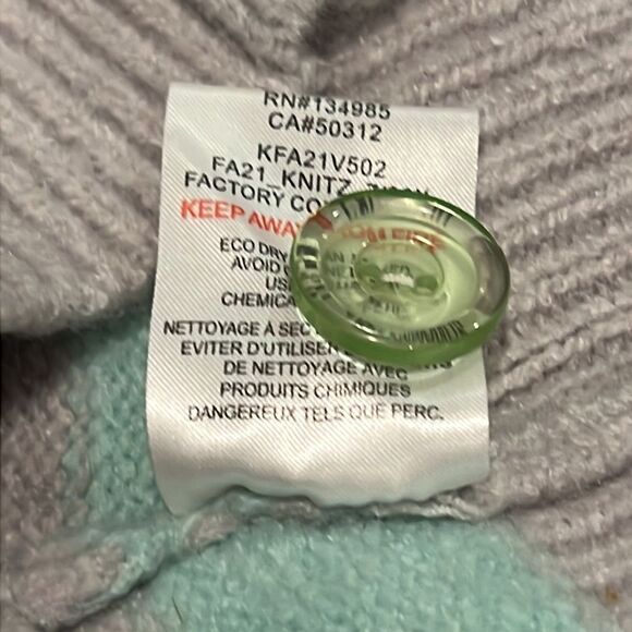 NWT For Love and Lemons Green Grey Stripe Maud Crop Knit Sweater Vest XS - Picture 10 of 11